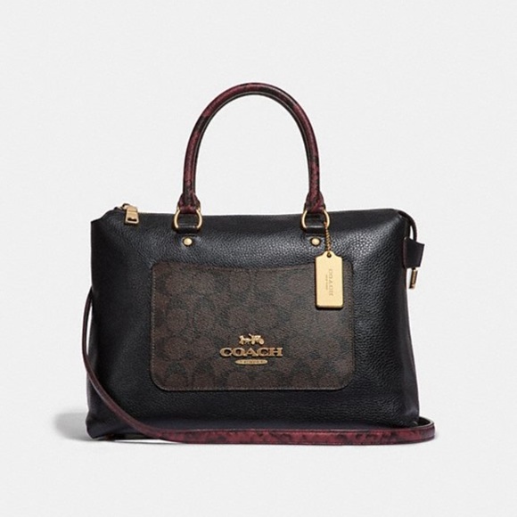 Coach Handbags - Coach emma satchel signature  colorblock handbag